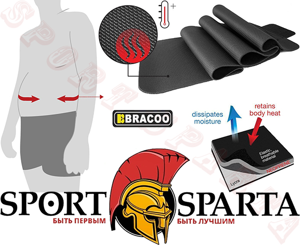 купить Термо-пояс для похудения на липучке BRACOO SE22 Advanced Adjustable Waist Trimmer Broad Coverage Sweat Belt